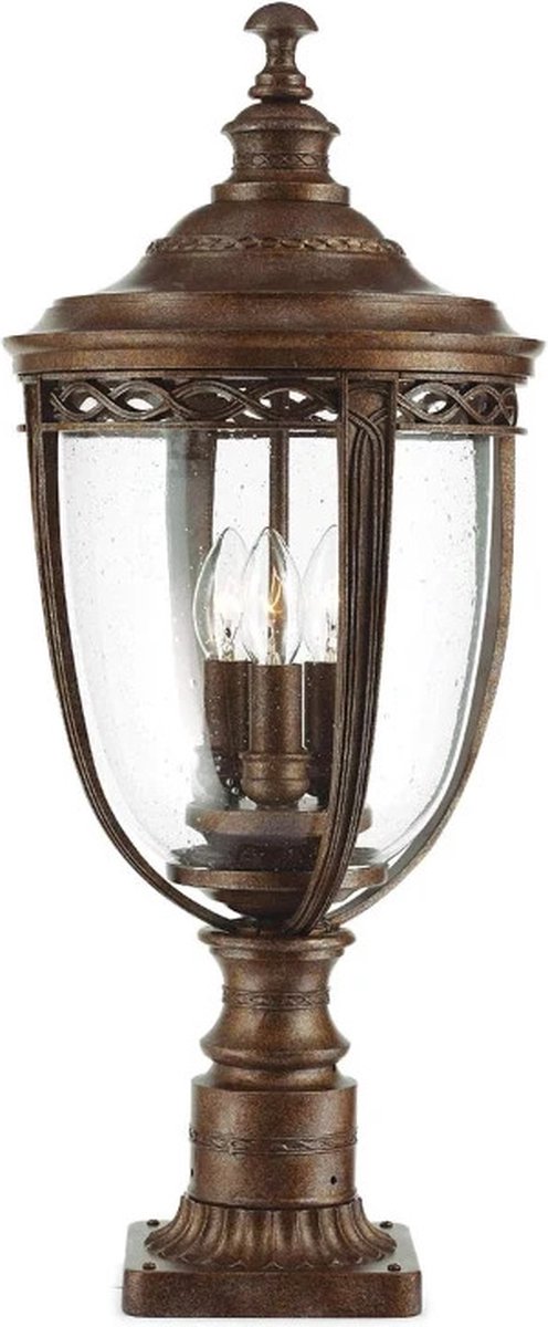 Feiss Mini LED Tuin Pilaar English Bridle | 3X E14 Max 60W | IP44 (Outdoor) | British Bronze