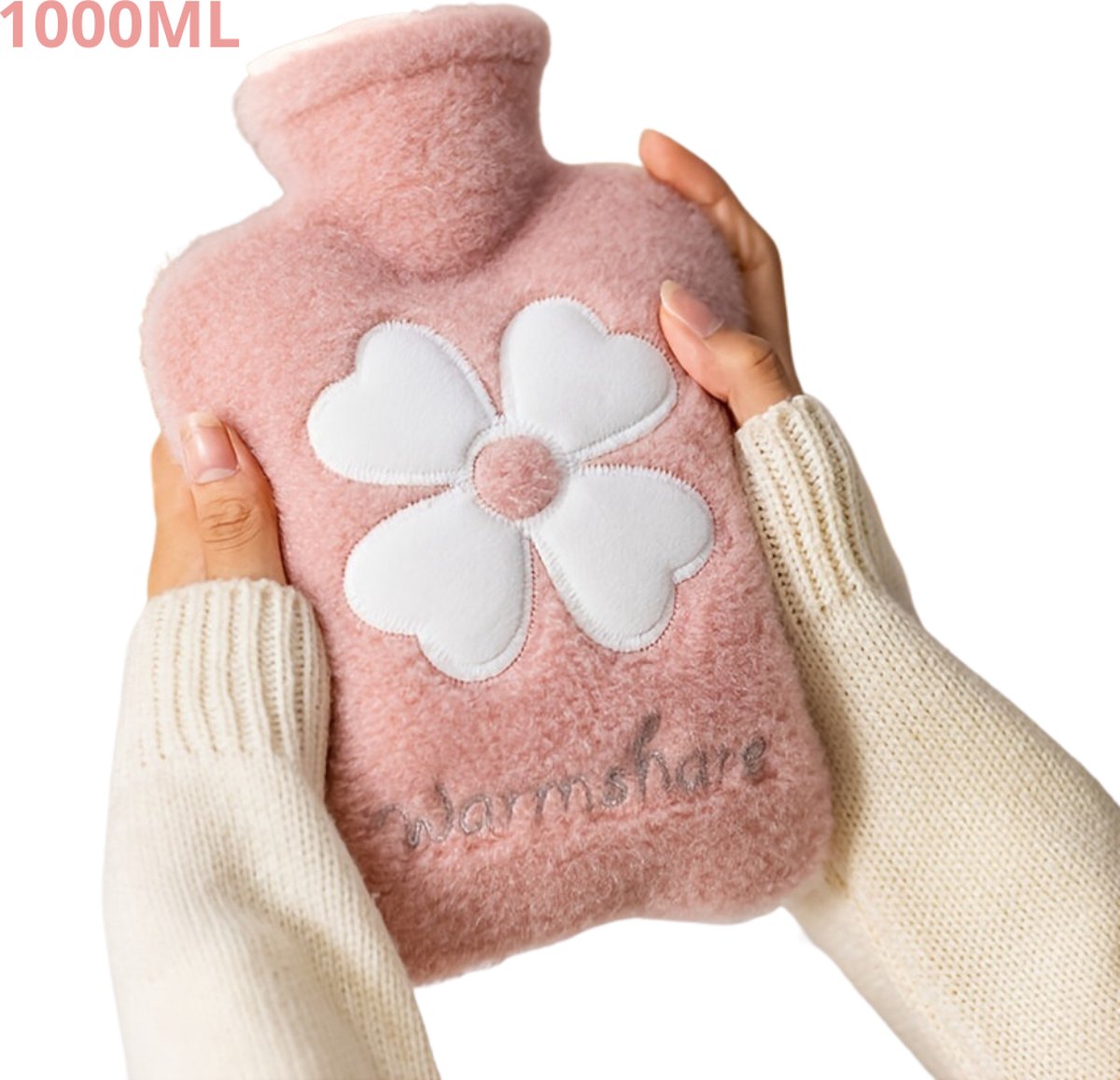 Goedkoopste Nivard Warmtekruik - Warmtekussen - Warmwaterkruik - Kruik - Met Hoes - Warmwaterzak - Knuffel - Bag - Roze - 1000ML