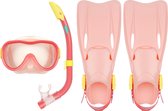 Waimea Ensemble de plongée - Masque/Tuba/Flex - Kids - Rose - 35-38