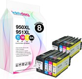 Cartouche d'encre Inkdag pour HP 950XL / HP 951XL multipack, HP 950/ HP 951, hp 950xl 951xl cartouche d'encre 8 packmultipack adapté pour HP OfficeJet PRO 8100, 8600, 8600 Plus, 8610, 8615, 8620, 8630, 8640, 8660 (avec puce )