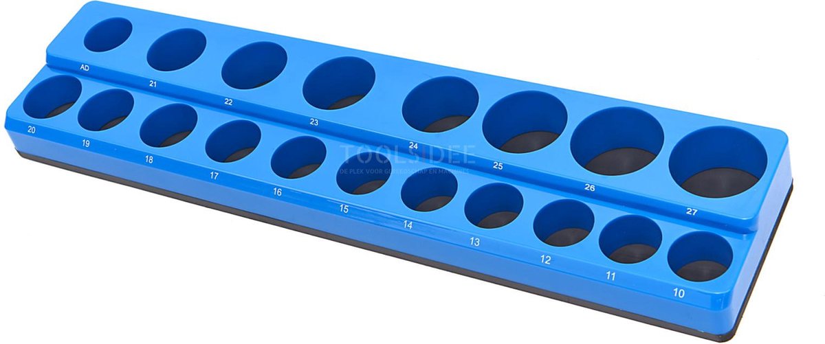 HBM magnetische doppenhouder voor 19 stuks 1/2 inch metrisch, blauw