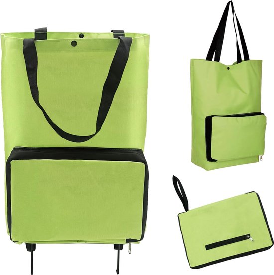 Grote opvouwbare, stijlvolle nylon boodschappentas, draagbaar en