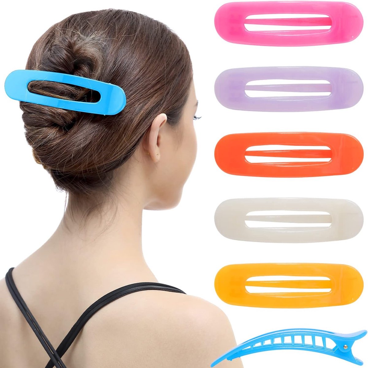Haarclips Ovale haarspelden, 6 verpakkingen met libellenclips, voor sterke vrouwen en meisjes, meerkleurig.