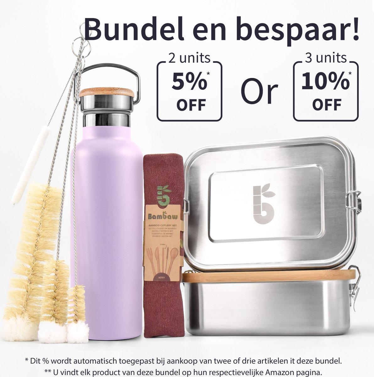 Bambaw® 1000ml RVS Thermosfles - Isoleerfles, Dubbelwandig, Lekvrijen, loodvrij en Plasticvrij Geïsoleerde Fles met Bamboe Deksel voor Warme en Koude Dranken - Ideaal voor Reizen, Werk, Yoga, Wandelen en Dagelijks Gebruik – violet — cadeau in Sport & Outdoor - foto 7