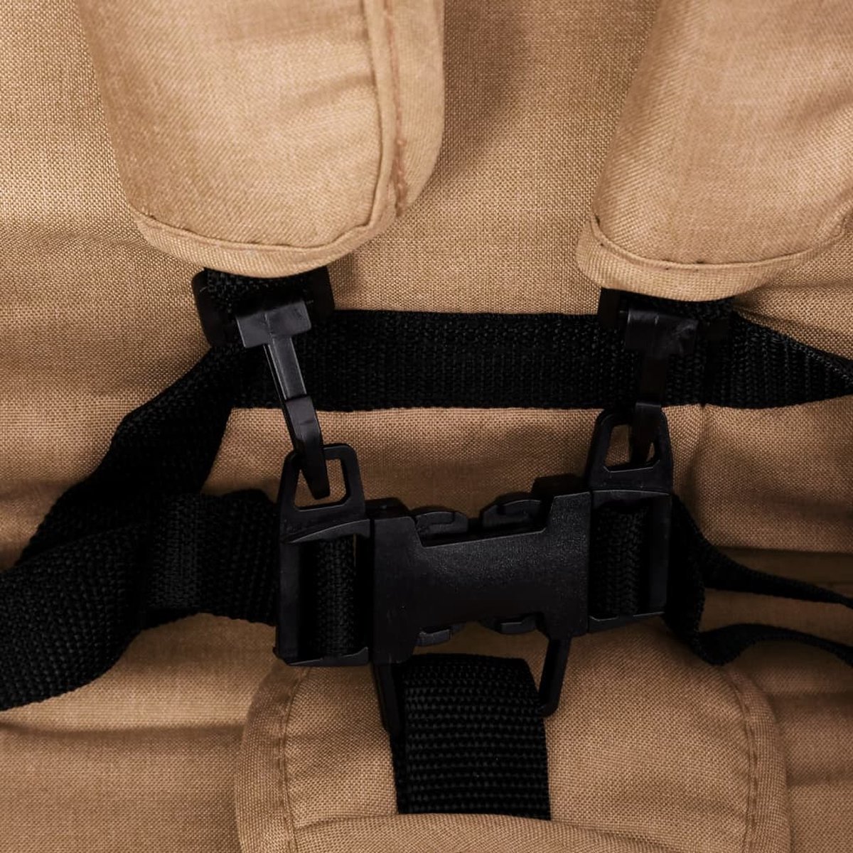 vidaXL Tandem Kinderwagen Luxe Taupe Staal - afbeelding 2