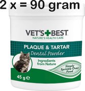 2 X VETS BEST poudre dentaire pour chats et chatons à partir de 12 semaines. Plus besoin de se brosser les dents avec la spiruline et les algues