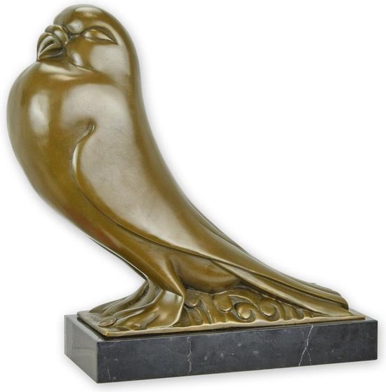 UNE STATUE EN BRONZE ART DÉCO D'UN PIGEON