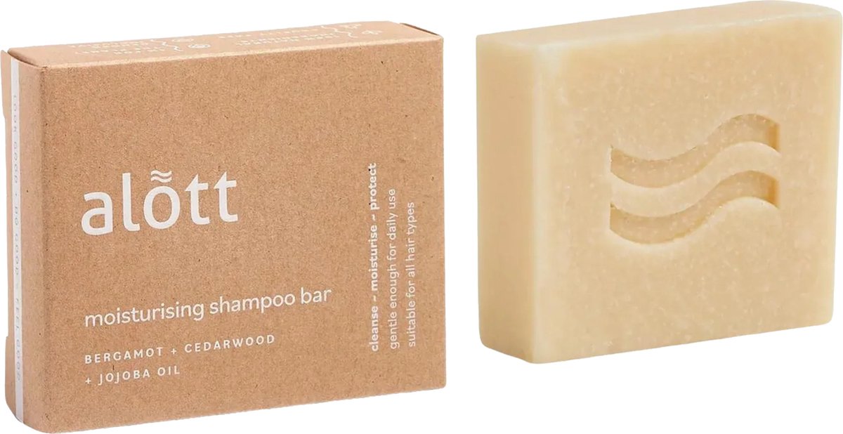 alott - natuurlijke shampoo bar - plasticvrij - vochtinbrengend - bergamot - cedar - jojoba oil