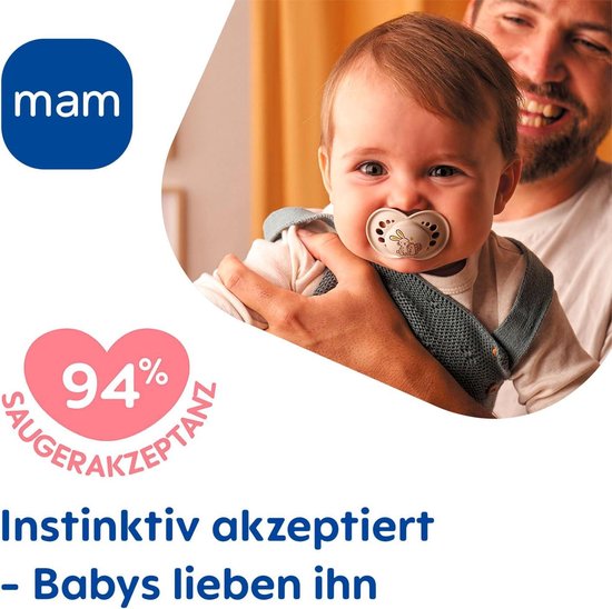 Mam Fopspeen Perfect Nacht Siliconen Puur 6-16 Maanden Unisex 2 Stuks