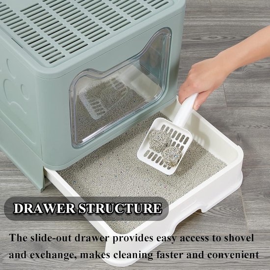 Suzzipaws Ingesloten Roestvrijstalen Kattenbak Met Deksel, Extra Grote Voor Katten Xl Metalen Hoge Wandzijkanten Niet Plakkerig Anti Lekkage Eenvoudige Reiniging 2397907374