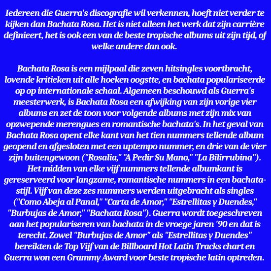 Tekst over het album Bachata Rosa van Juan Luis Guerra en 4.40.