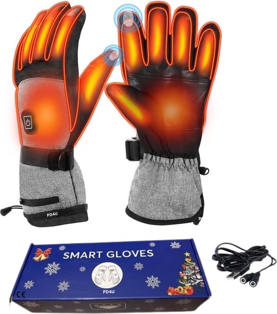 Foto: Pd4u verwarmde handschoenen unisex usb oplaadbaar elektrische hand warmers 3 niveaus verstelbaar verwarmende handschoenen winter thermische handschoenen voor buitensporten kerstcadeau