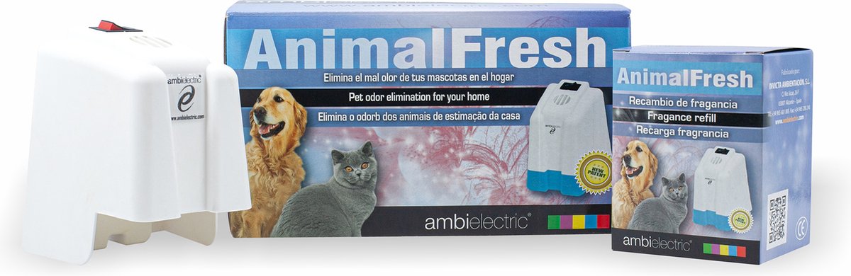 Goedkoopste Ambielectric Elektrische Geurverspreider Kit – Inclusief Neutrale Navulling, Speciaal Tegen Diergeuren - Complete Kit - Honden en katten - Stopcontact