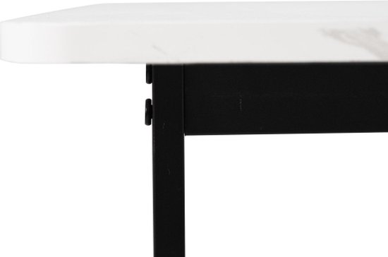 Ensemble de salle à manger (5 pièces) - ensemble table à manger avec 4 chaises - ensemble de table de cuisine moderne - table de cuisine 140×80cm avec pieds en métal noir - plateau de table en MDF blanc - chaises de salle à manger en velours noir