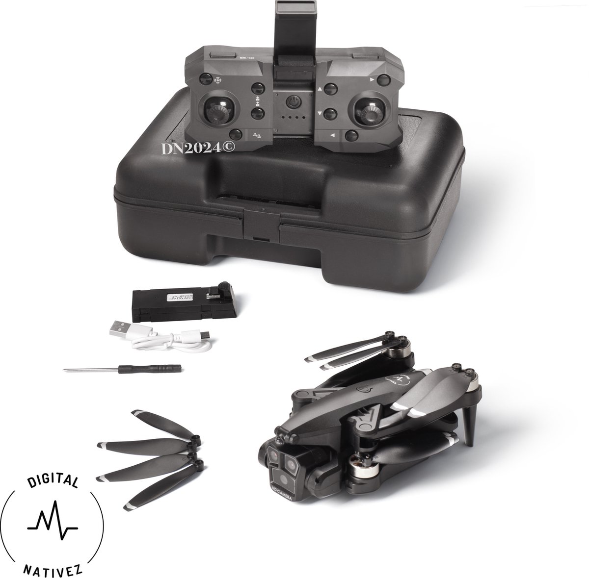 Digital Nativez Pro Drone - Triple Camera 4K - Borstelloze Motoren - GPS - Smart Follow incl. optical flow en opbergcase – foto 4