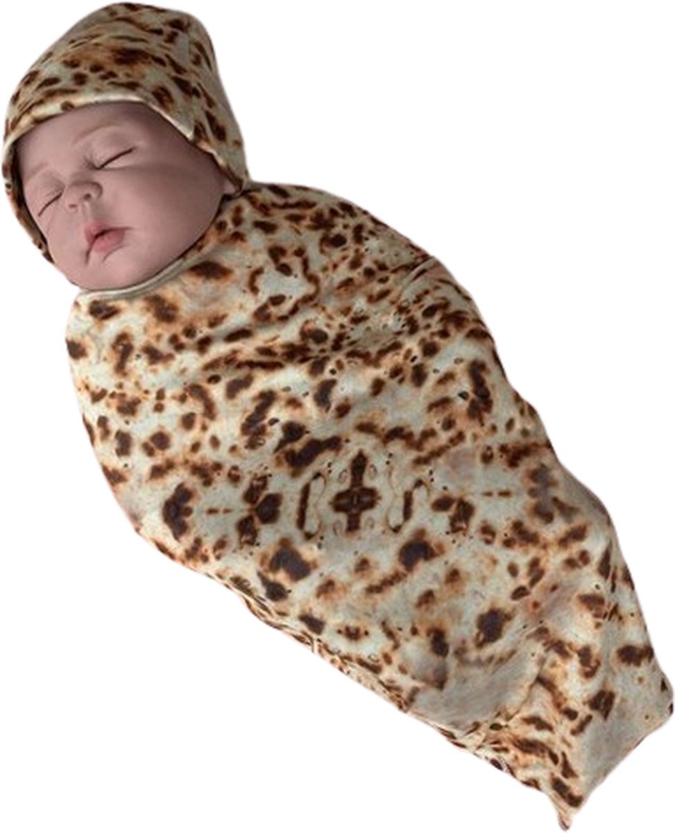 Goedkoopste Grappige baby deken | Burrito | One Size | Inclusief muts | Baby kleding | Cadeau | Origineel kado geboorte