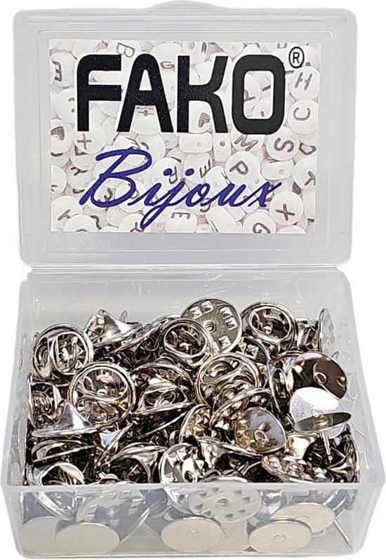 Fako Bijoux® - Dos d'épingles à 50 points - Dos d'épingles pour badges - Épinglettes - Punaises - Supports d'embrayage papillon - Gardiens de capuchons d'épingles - DIY pour Bijoux de broche - 50 pièces - Argent
