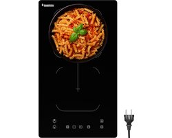 KitchenBrothers Inductie Kookplaat - Inbouw Inductieplaat - 30 cm - 2 Zones - 1x Flexzone 