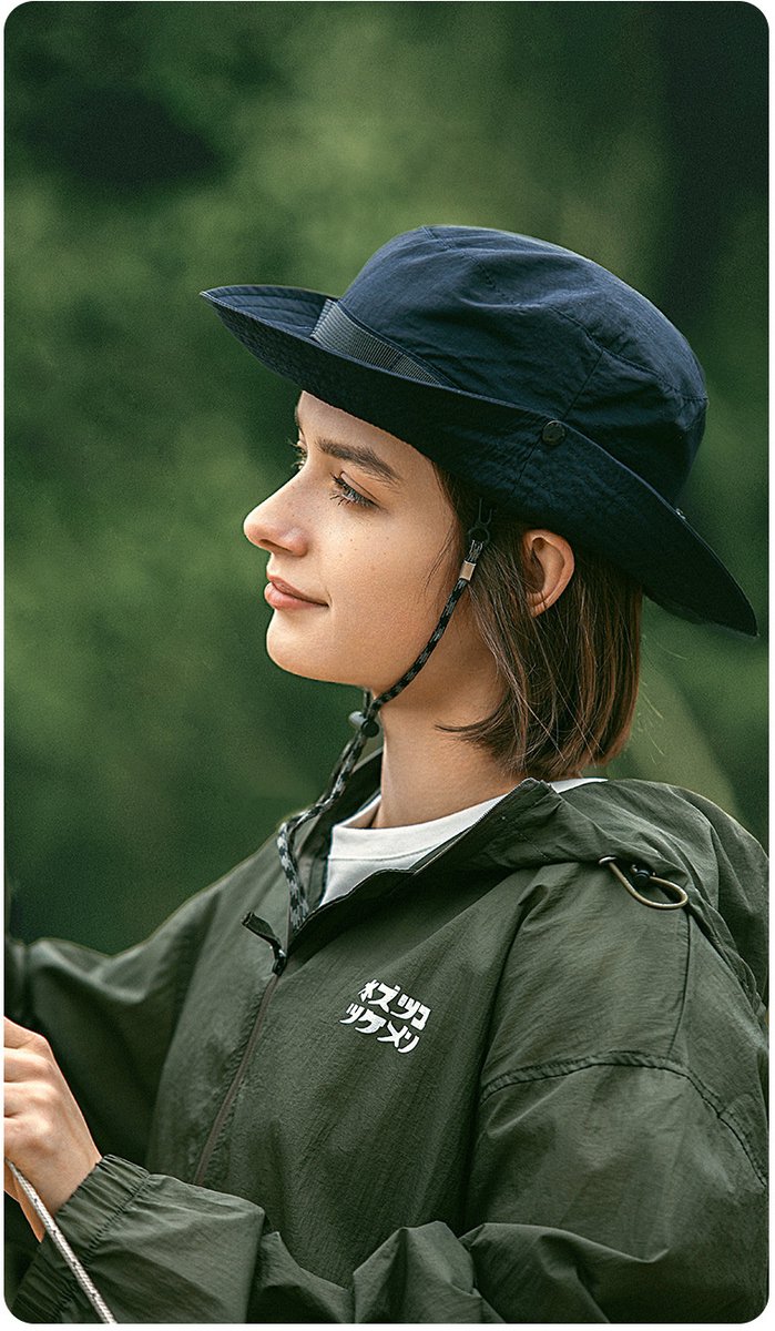 Bucket Hat Dames Heren, Zonnehoed, Cowboyhoed, One Size, Verstelbare Maat 52-58 cm - Blauw
