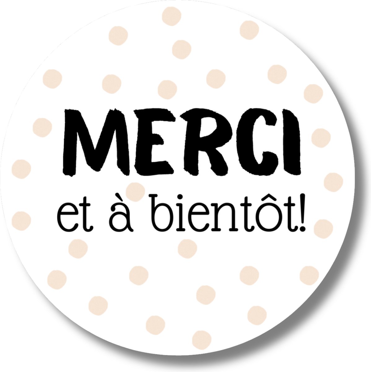 20x Autocollant de clôture Merci et à bientôt - Français - Autocollant cadeau - Rond - 40mm - Wit Rose - 20 pièces - Adieu - École primaire - ...