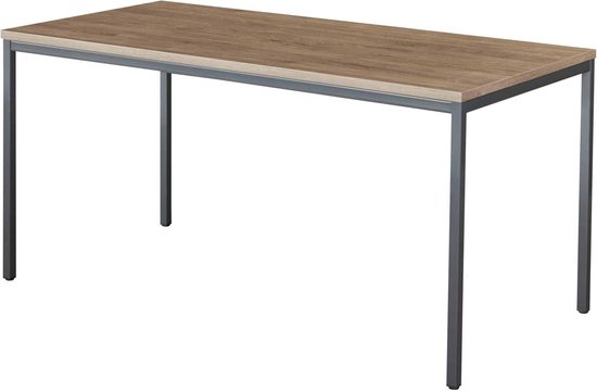 Foto: Bureautafel of kantinetafel breed 180cm diep 80cm bladkleur kersen framekleur antraciet ral 7016 