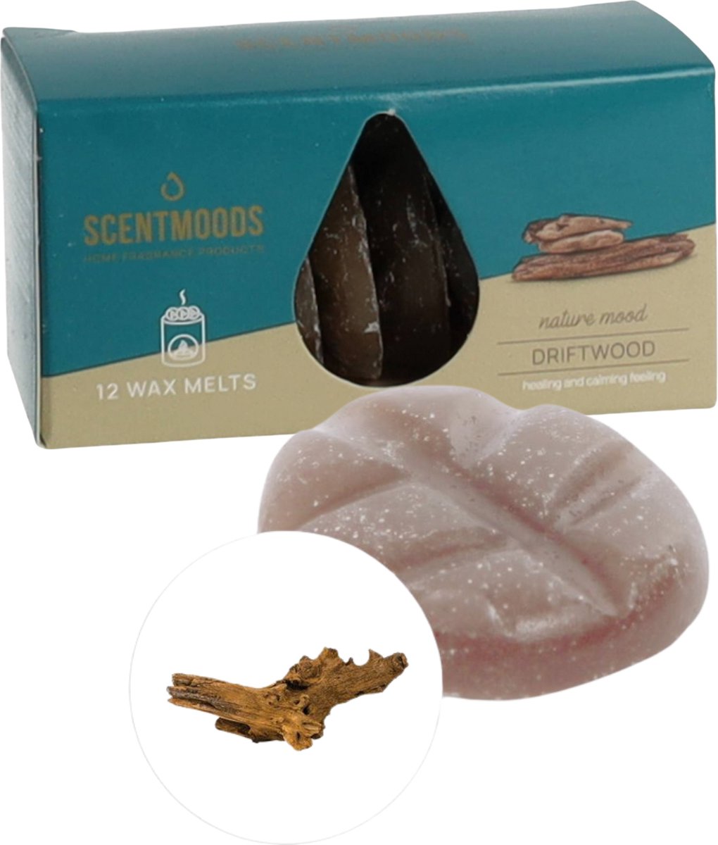 Scentmoods Driftwood Geurchips - Geurblokjes - Huisparfum - Geurchips - Waxmelts - Geschikt voor Geurbrander en Waxbrander - 12 Stuks