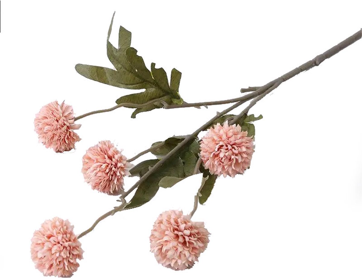 Steelbloem / kunstbloem bolchrysant roze