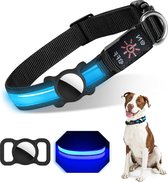 Breakaway LED-halsband AirTag Dog Collar - Review Analysis - Waterdicht - Blauw - Maat L