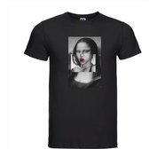 T-shirt Mona | Zwart | Maat M