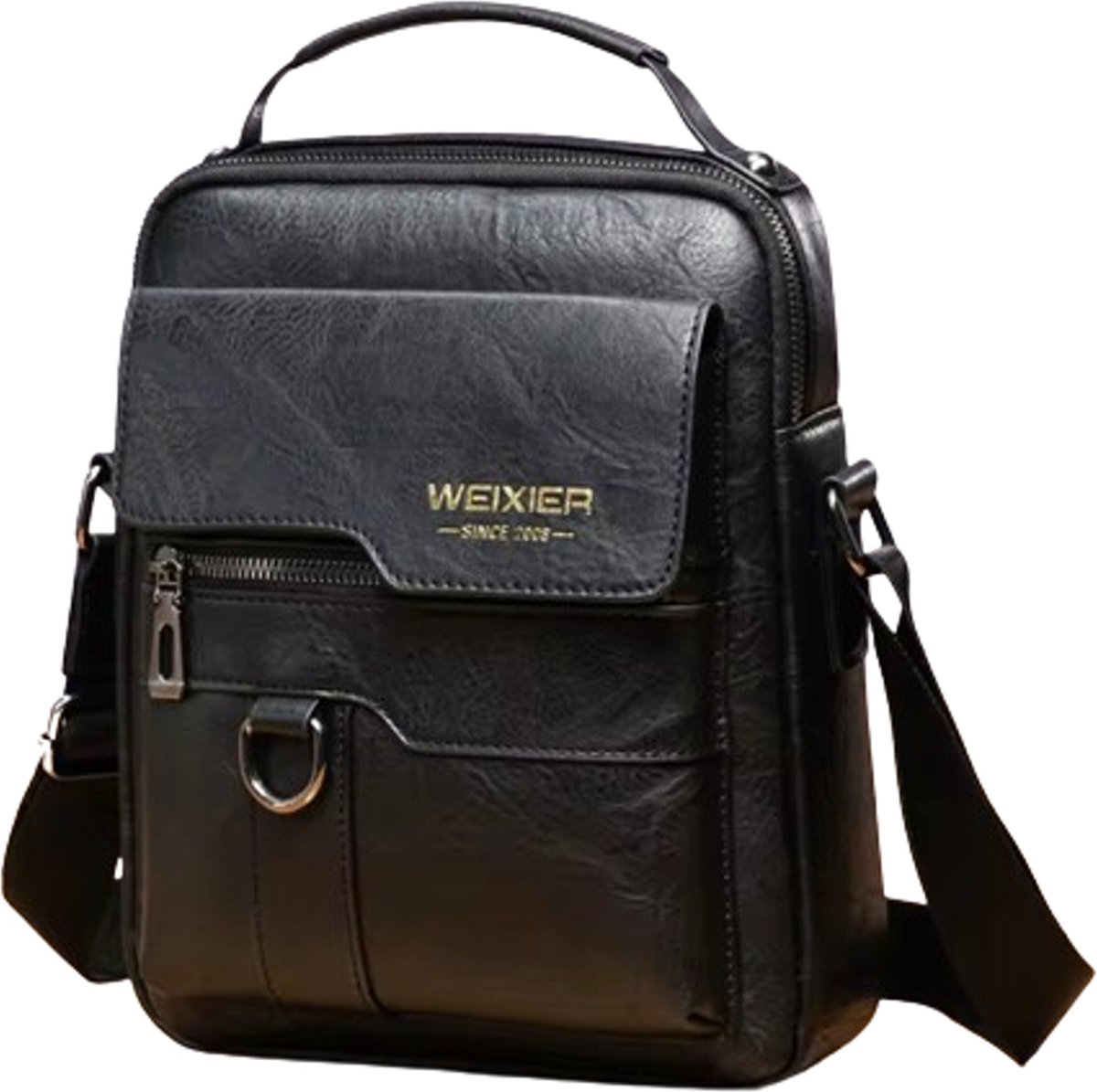 Avoir Avoir®-Mannen Schoudertas-Reis schoudertas heren -Stijlvol en Functioneel-Hoogwaardig PU-leer-Optimale beveiliging-Zwart-22x8x26cm-Organisatie-Veelzijdigheid-Comfort