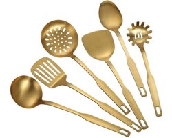 6 Delige - Bestekset - Keuken accessoire set - Keukengerei Set - Opschepset - Serveerset - Goud - LOUZIR 6 Delige - Bestekset - Keuken accessoire set - Keukengerei Set - Opschepset - Serveerset - Goud - LOUZIR