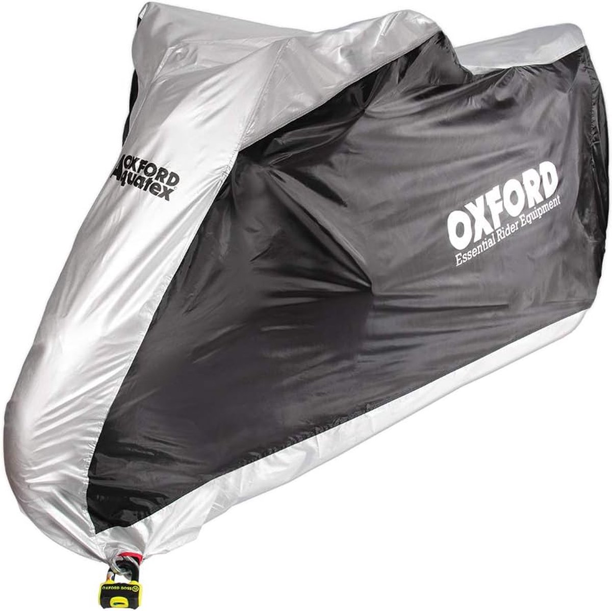 CV202 Essential motorfiets/scooter cover zwart/grijs MEDIUM met waterdichte Oxford stof