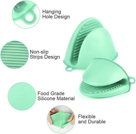 IBBO® - 4x Maniques - Siliconen - Set de 4 pièces - Résistant à la chaleur - Résistant
