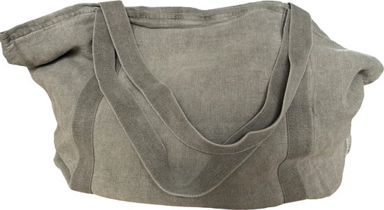 Madame Bloom Linen Beach Bag Army Green - Sac de plage en lin Old Green - Sac à couches en lin vert