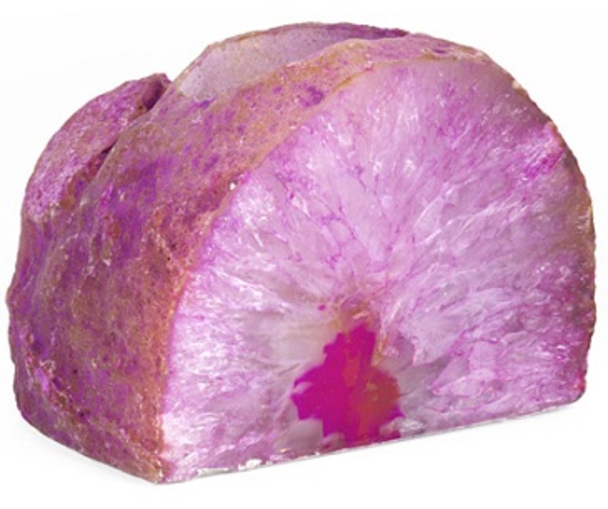 Agaat roze theelichthouder (gekleurd)