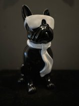 Goodyz-Franse Bulldog Beeld - 45cm hoog- met Bril - Diverse kleuren - Zwart(witte stropdas)