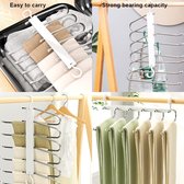 Multifunctionele broekenhangers - 6 stuks ruimtebesparende hangers van roestvrij staal - opvouwbare magische kleerhanger trousers hangers