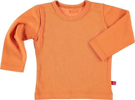 Baby t-shirt lange mouw oranje 50-56 biologisch jersey katoen