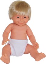 The Doll Factory Babypoppen Blank Jongetje Blond met Down 38 cm