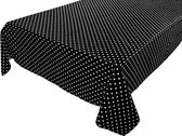 Tafelkleed Dots zwart 150 x 200 - Tafelzeil
