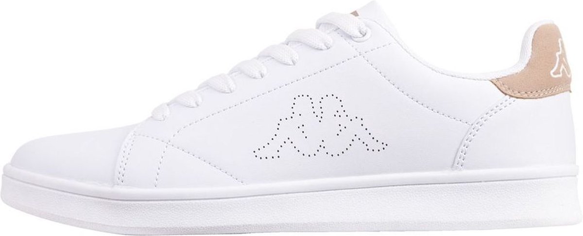 Kappa Unisex Sneaker mit buntem Fersendetail 243049 /Sand 1042-weiss