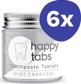 Happy Tabs Tandpasta Tabletten Houtskool (fluoridevrij) (6x 80 stuks)