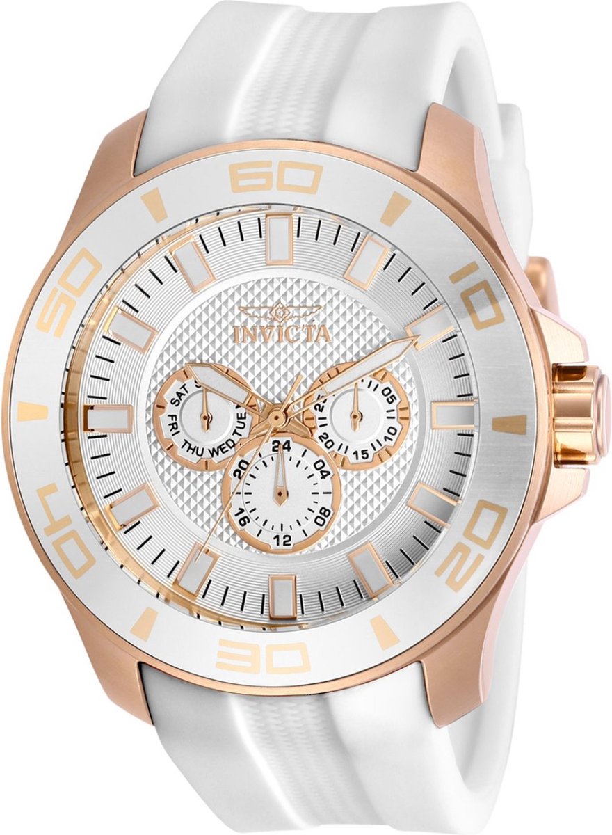 Invicta Pro Diver 30111 Heren Horloge - Waterdicht - Analoog - Quartz Uurwerk - Roestvrij Staal met witte Wijzerplaat - 50mm