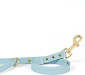 Waterdichte hondenriem - Leather look - 150 cm- Pastelblauw