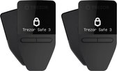 2x Trezor Safe 3 - Duo bundel - Crypto hardware wallets - Cosmic Black