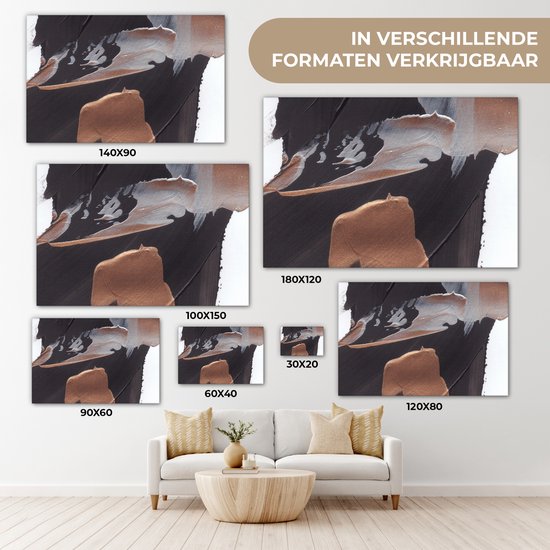 Tableau Peinture Abstrait - Peinture - Or - 180x120 cm - Décoration murale XXL