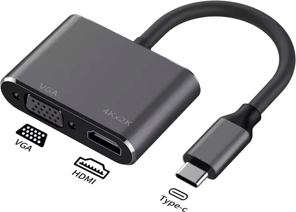 usb c naar hdmi en vga - usbc adapter - usb-c