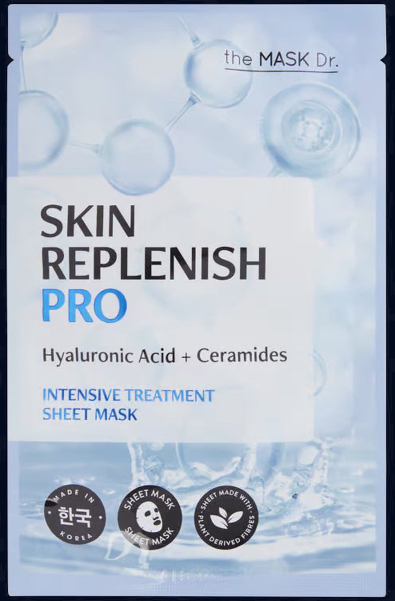 Goedkoopste The mask dr. gezichtsmasker - intensive sheet mask - hyaluronzuur en ceramide - vegan - voor doffe huid