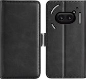 Nothing Phone (2a) Hoesje - MobyDefend Luxe Wallet Book Case (Sluiting Zijkant) - Zwart - GSM Hoesje - Telefoonhoesje Geschikt Voor Nothing Phone (2a)