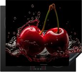 KitchenYeah® Inductie beschermer 60x52 cm - Kersen - Fruit - Water - Kookplaataccessoires - Afdekplaat voor kookplaat - Inductieplaat mat - Afdekmat voor inductiekookplaat - Keuken decoratie